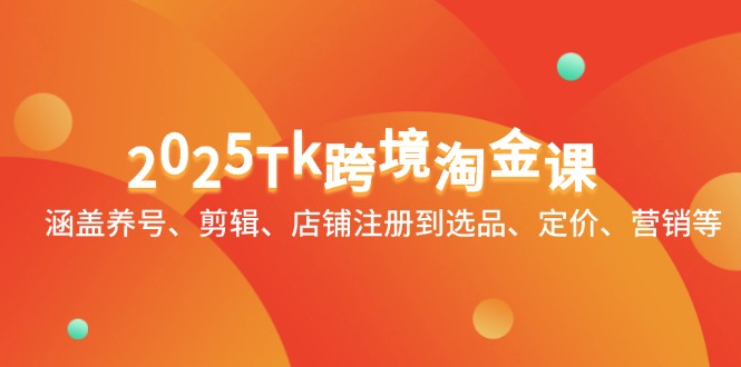 2025Tk跨境淘金课:涵盖养号、剪辑、店铺注册到选品、定价、营销等-项目吧