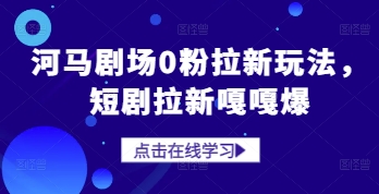 河马剧场0粉拉新玩法，短剧拉新嘎嘎爆-项目吧