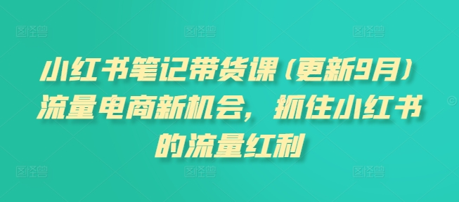 小红书笔记带货课(更新25年4月)流量电商新机会,抓住小红书的流量红利-项目吧