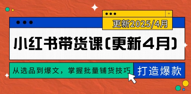 小红书带货课(更新4月-项目吧