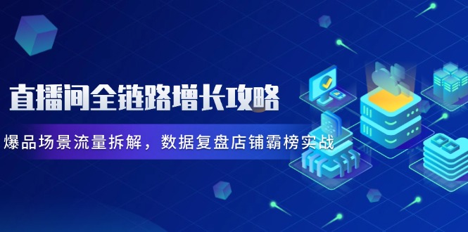 直播间全链路增长攻略,爆品场景流量拆解,数据复盘店铺霸榜实战-项目吧