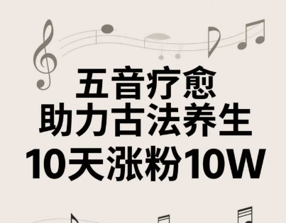 古法五音养生教程,五音疗愈的视频的制作方法,2-4小时就能学会,作者10天涨粉10W-项目吧