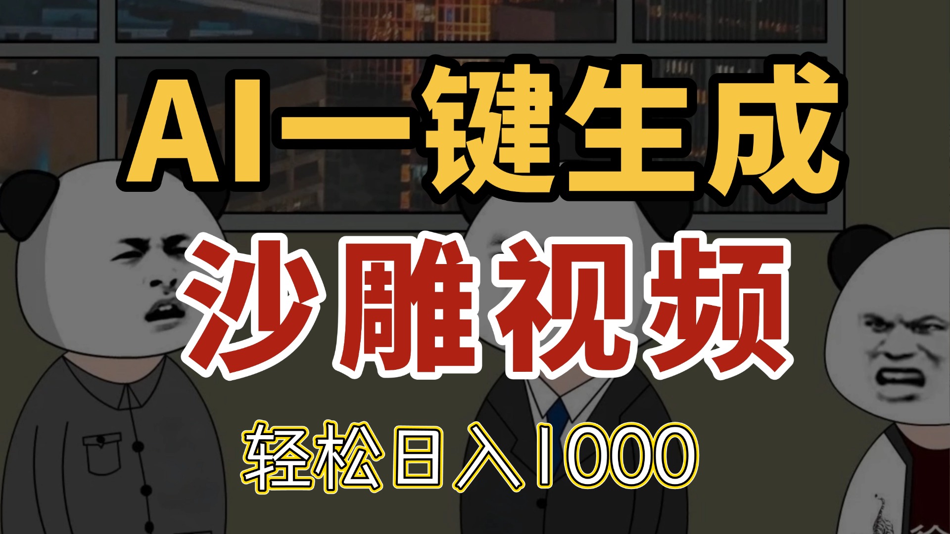 AI一键生成沙雕视频,一条视频千万播放,轻松日入1000-项目吧