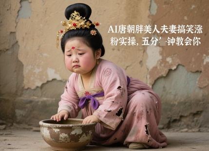 AI唐朝胖美人夫妻搞笑涨粉实操,五分钟教会你-项目吧