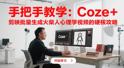 手把手教学:Coze + 剪映批量生成火柴人心理学视频的硬核攻略-项目吧