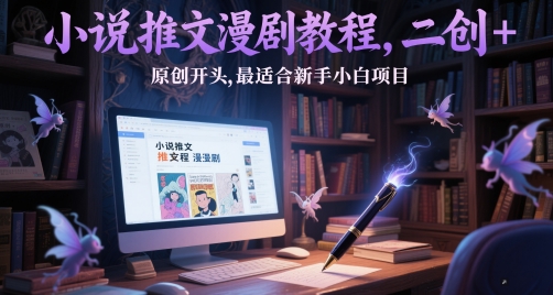 小说推文漫剧教程,二创+原创开头,最适合新手小白项目-项目吧