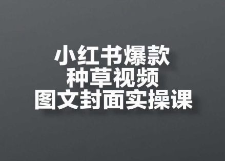小红书爆款种草视频图文封面实操课，​开店、选品、引流、变现全流程-项目吧