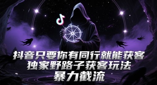 抖音只要你有同行就能获客，独家野路子获客玩法，暴力截流【揭秘】-项目吧