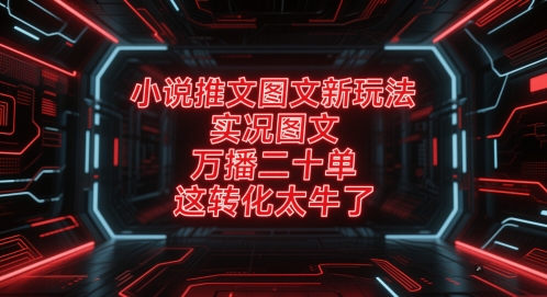 小说推文图文新玩法,实况图文,万播二十单,这转化太牛了!-项目吧