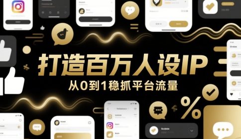 打造百万人设IP,从0到1稳抓平台流量-项目吧