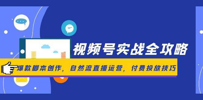 视频号实战全攻略,爆款脚本创作,自然流直播运营,付费投放技巧-项目吧