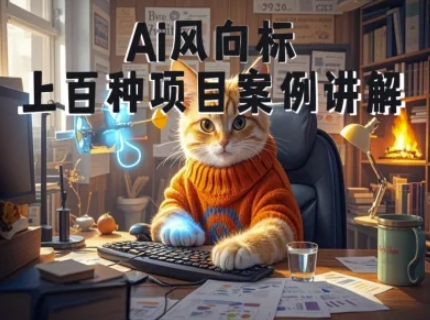 Ai风向标-附100种项目案例玩法-0基础小白到大神ai视频商业应用教学-项目吧
