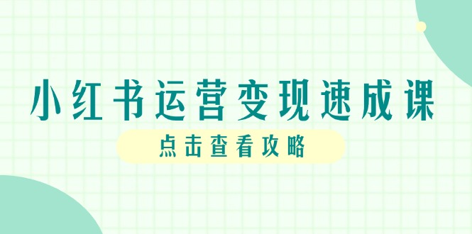 小红书运营变现速成课,账号搭建到暴力起号,个人IP全流程指南-项目吧