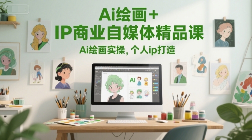 Ai绘画+IP商业自媒体精品课,Ai绘画实操,个人ip打造-项目吧