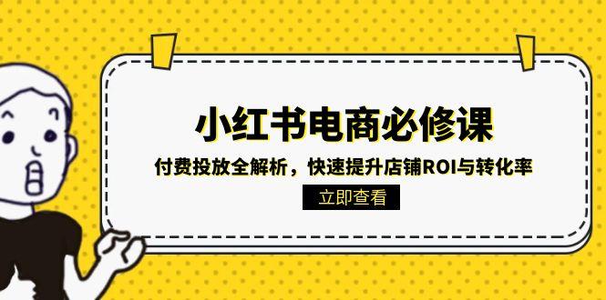 小红书电商必修课：付费投放全解析，快速提升店铺ROI与转化率-项目吧