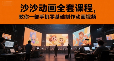 沙沙动画全套课程,教你一部手机零基础制作动画视频-项目吧