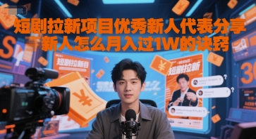 短剧拉新项目优秀新人代表分享新人怎么月入过1W的诀窍-项目吧