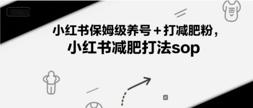 小红书保姆级养号+打减肥粉，小红书减肥打法sop-项目吧