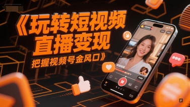 玩转短视频直播变现,把握视频号金风口-项目吧