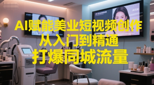 AI赋能美业短视频创作,从入门到精通,打爆同城流量,超级AI工具短视频实操落地-项目吧