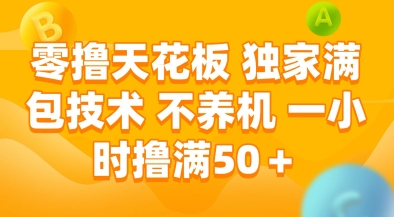 零撸天花板，独家满包技术，不用养机，一小时撸满50+，收益稳定【揭秘】-项目吧