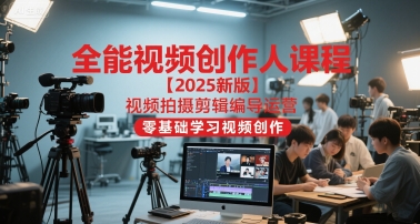 全能视频创作人课程【2025新版】视频拍摄剪辑编导运营,零基础学习视频创作-项目吧