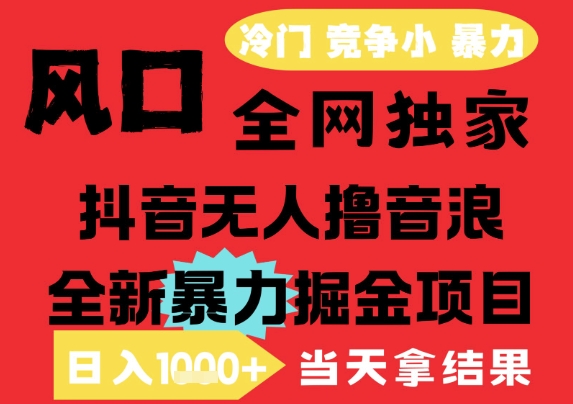 25年6月高爆抖音无人直播最新撸音浪掘金项目,解放双手小白可做,无脑日入1k+,门槛低【揭秘】-项目吧