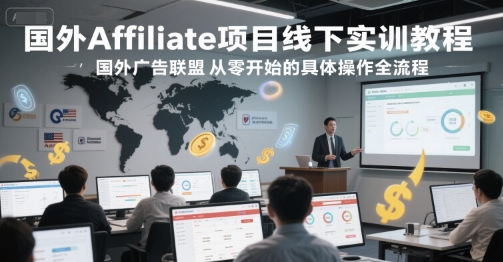 国外Affiliate项目线下实训教程,国外广告联盟从零开始的具体操作全流程-项目吧