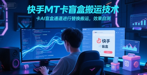 快手MT卡盲盒搬运技术，卡AI盲盒通道进行替换搬运，效果自测-项目吧