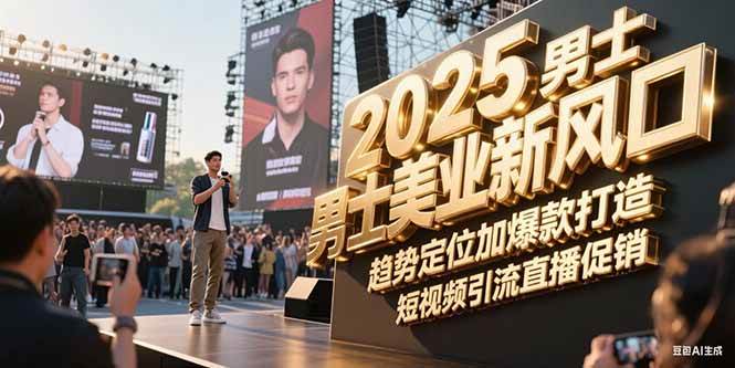 2025男士美业新风口,趋势定位加爆款打造,短视频引流直播促销-项目吧