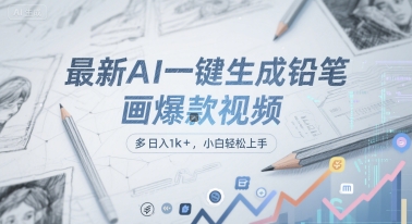 最新AI一键生成铅笔画爆款视频,多平台分发,日 入1k+,小白轻松上手【揭秘】-项目吧