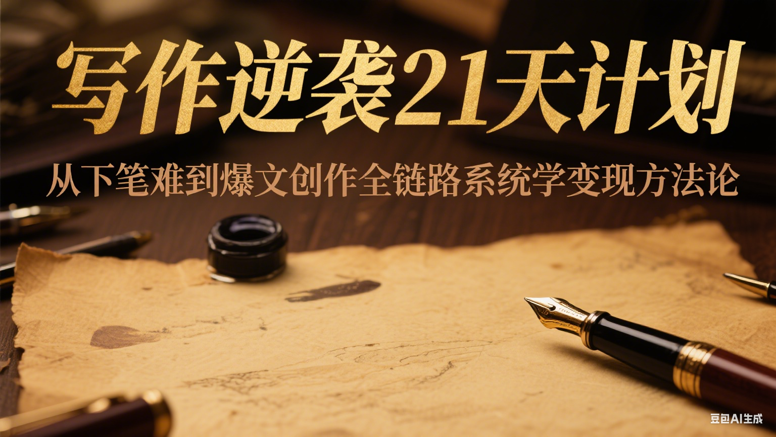 写作逆袭21天计划:从下笔难到爆文创作全链路系统学变现方法论-项目吧