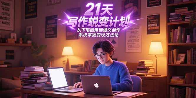 21天写作蜕变计划,从下笔困难到爆文创作,系统掌握变现方法论-项目吧