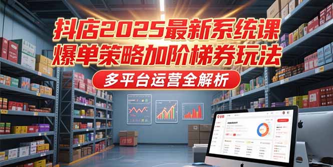 抖店2025最新系统课,爆单策略加阶梯券玩法,多平台运营全解析-项目吧