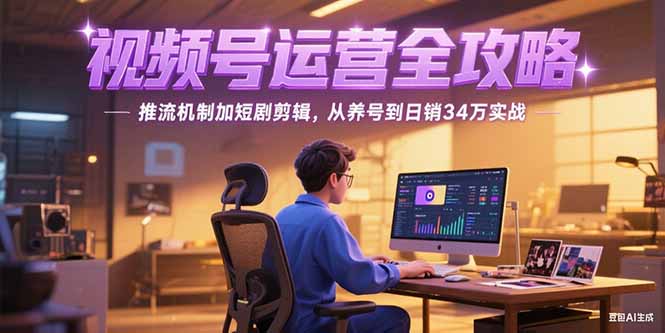 2025视频号运营全攻略,推流机制加短剧剪辑,从养号到日销34万实战-项目吧