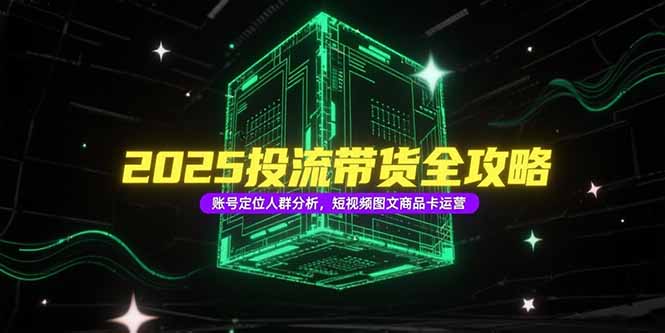 2025投流带货全攻略,账号定位人群分析,短视频图文商品卡运营-项目吧