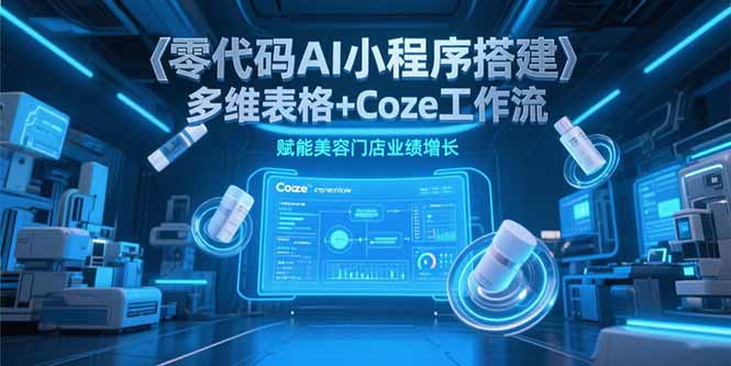 零代码AI小程序搭建，多维表格+Coze工作流，赋能美容门店业绩增长-项目吧