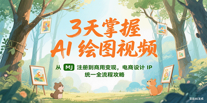 3天掌握AI绘图视频,从MJ 注册到商用变现,电商设计IP统一全流程攻略-项目吧