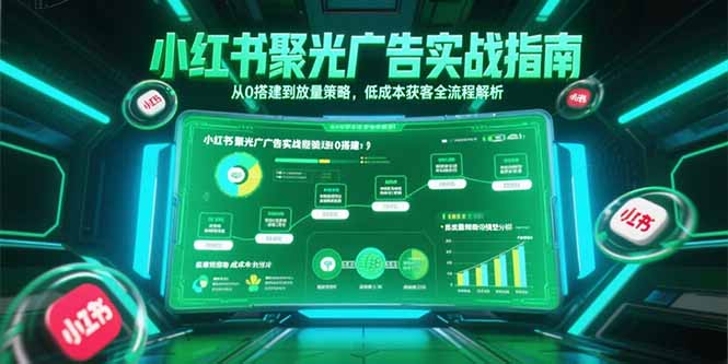 小红书聚光广告实战指南,从0搭建到放量策略,低成本获客全流程解析-项目吧