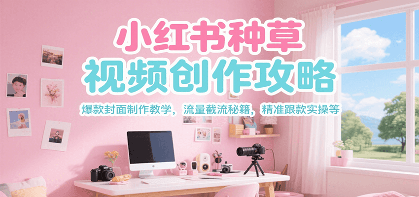 小红书种草视频创作攻略,爆款封面制作教学 ,流量截流秘籍 ,精准跟款实操等-项目吧