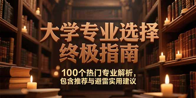 付费文:大学专业选择终极指南,100个热门专业解析,包含推荐与避雷实用建议-项目吧
