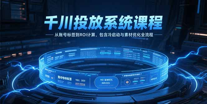千川投放系统课程,从账号标签到ROI计算,包含冷启动与素材优化全流程-项目吧