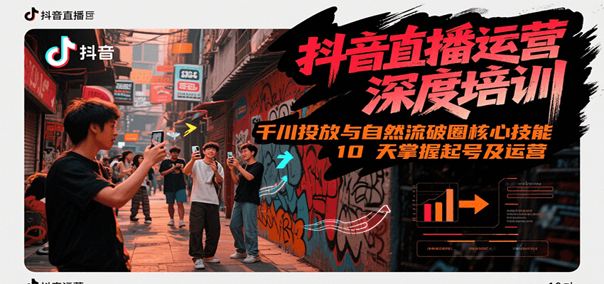 抖音直播运营深度培训,千川投放与自然流核心技能,10天掌握起号及运营(6-7月新课)-项目吧