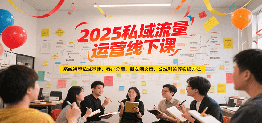 2025私域流量运营线下课，系统讲解私域基建/客户分层/朋友圈文案/公域引流等实操方法-项目吧