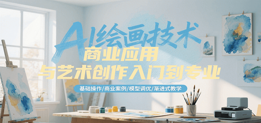 AI绘画技术商业应用与艺术创作入门到专业,基础操作/商业案例/模型调优/渐进式教学-项目吧
