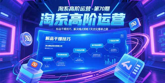 淘系高阶运营-第70期,标品干爆技巧,解决难点策略,大佬操盘方法-项目吧
