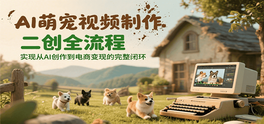 AI萌宠视频制作二创全流程,实现从AI创作到电商变现的完整闭环-项目吧
