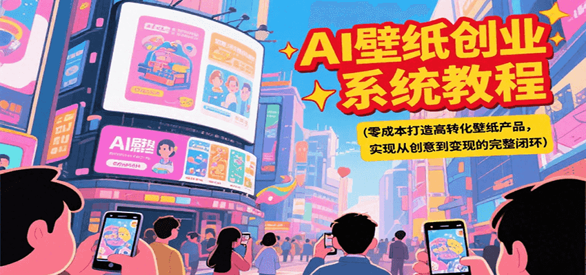 AI壁纸创业系统教程,零成本打造高转化壁纸产品,实现从创意到变现的完整闭环-项目吧