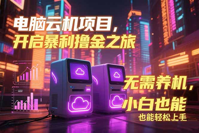 电脑云机项目 暴力撸金玩法,不需要养机 配置没有要求 单机100个窗口一…-项目吧