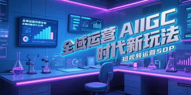 全域运营AIGC时代新玩法,文案封面设计公式,短视频运营SOP-项目吧